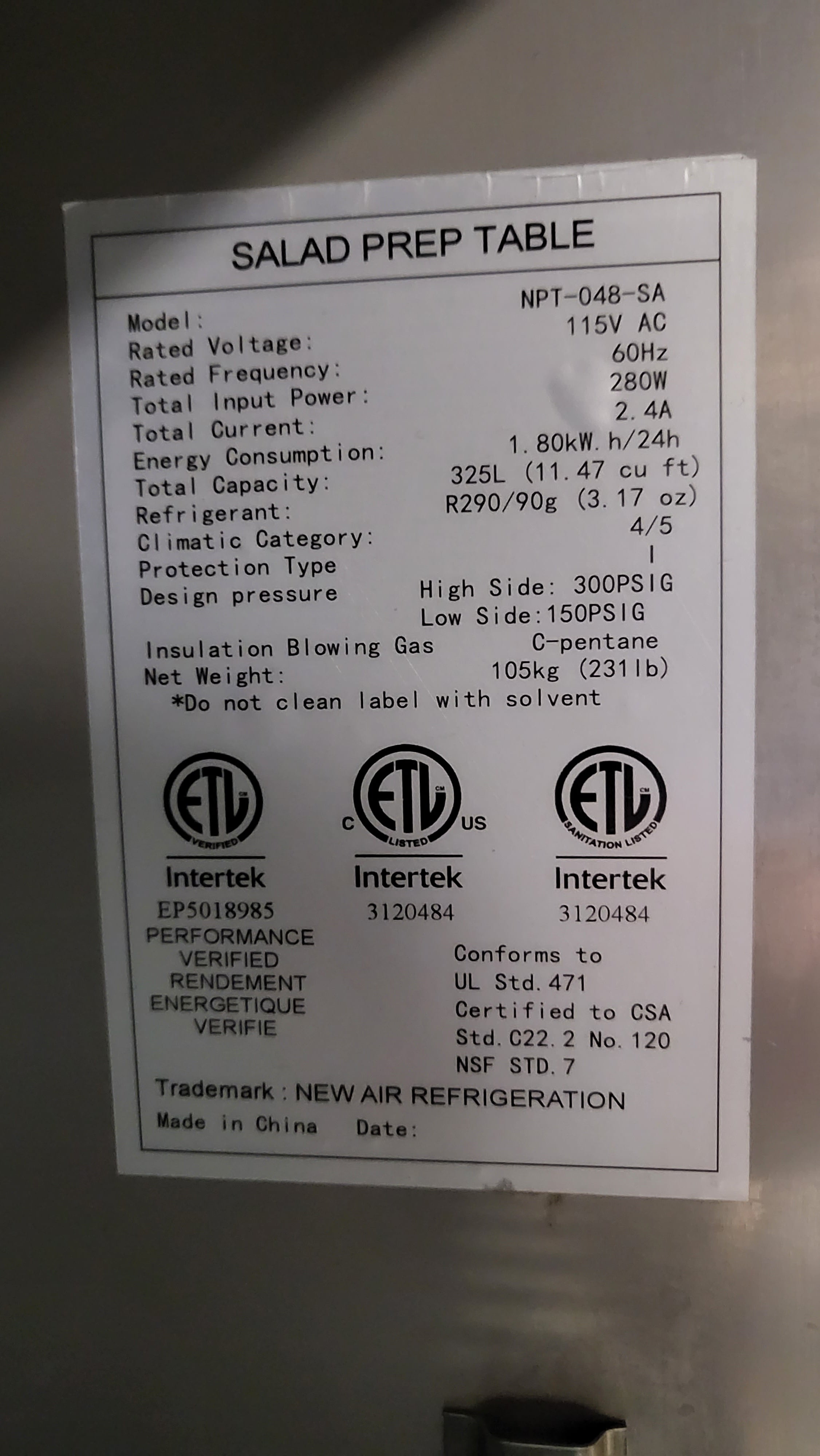 Thumbnail - New Air NPT-048 Sandwish Prep Table (6)