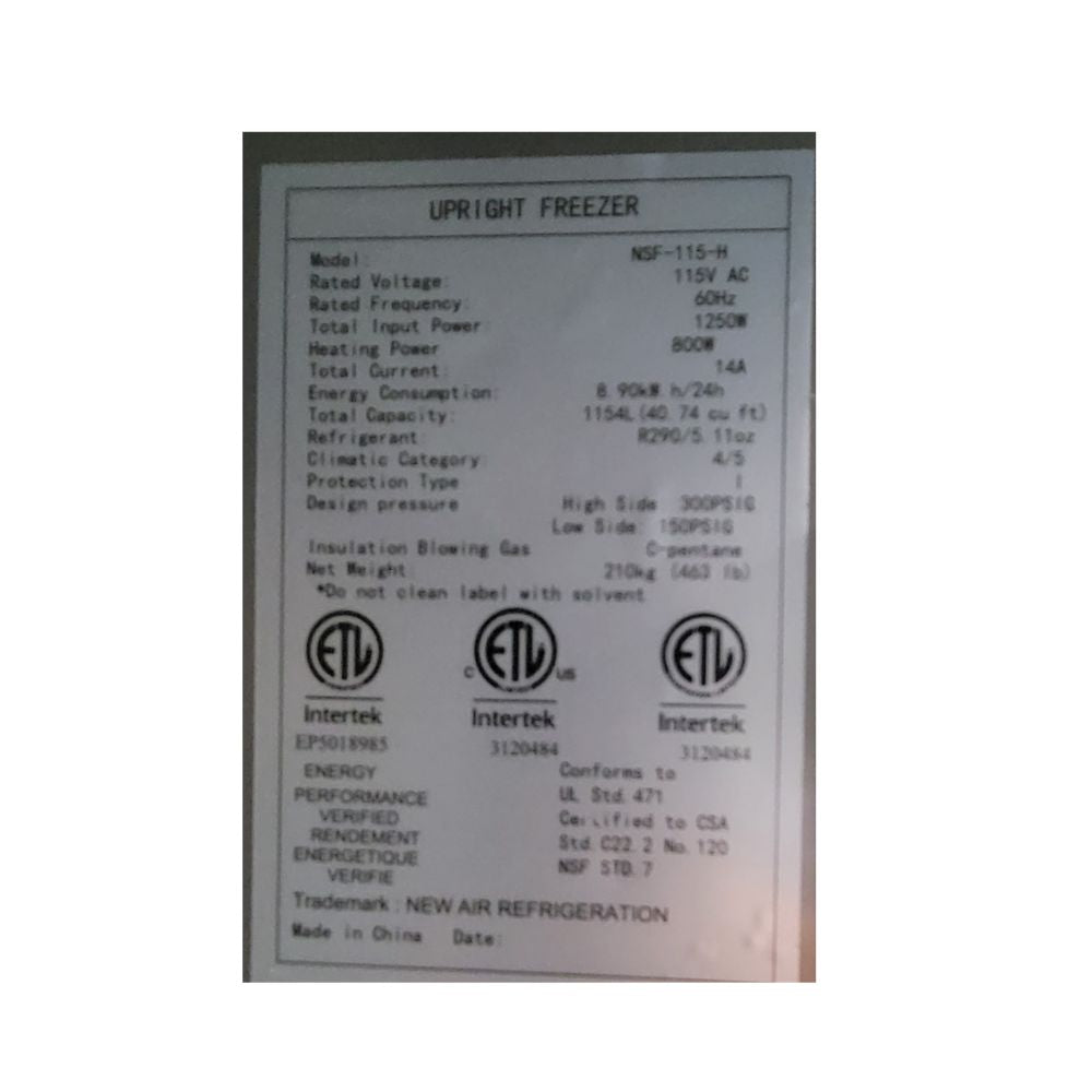 Thumbnail - New Air NSF-115-H Double Door Freezer (7)