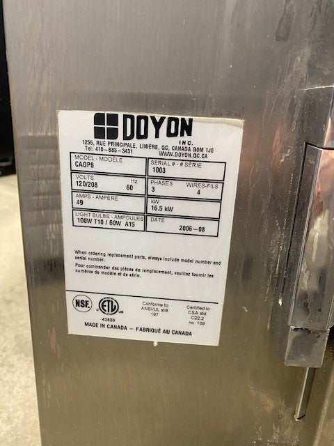 Thumbnail - Doyon CAOP6 Double Deck Air Oven Proofer Combo